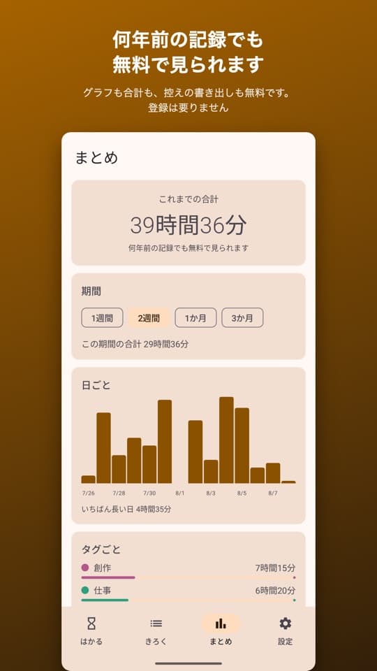 しゅうちゅうノートの画面(5/5)